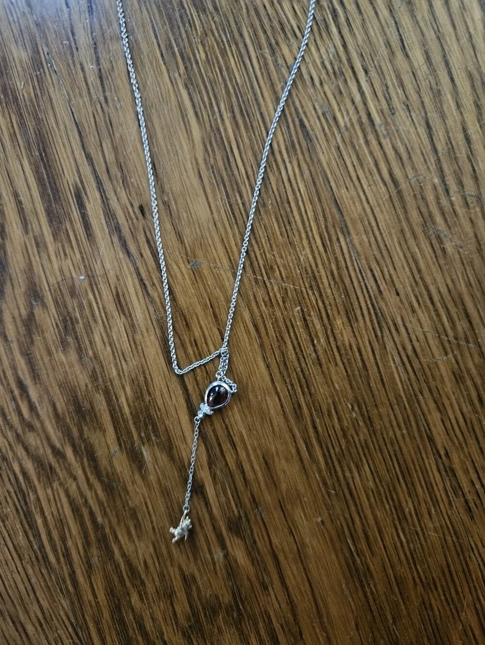Disney Treasures Winnie The Poih Garnet And Diamond Neclace Sterling Silver